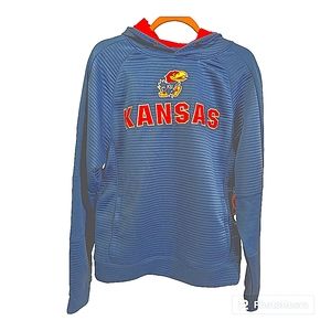 Colosseum Men's Small Jayhawks Blue Pullover